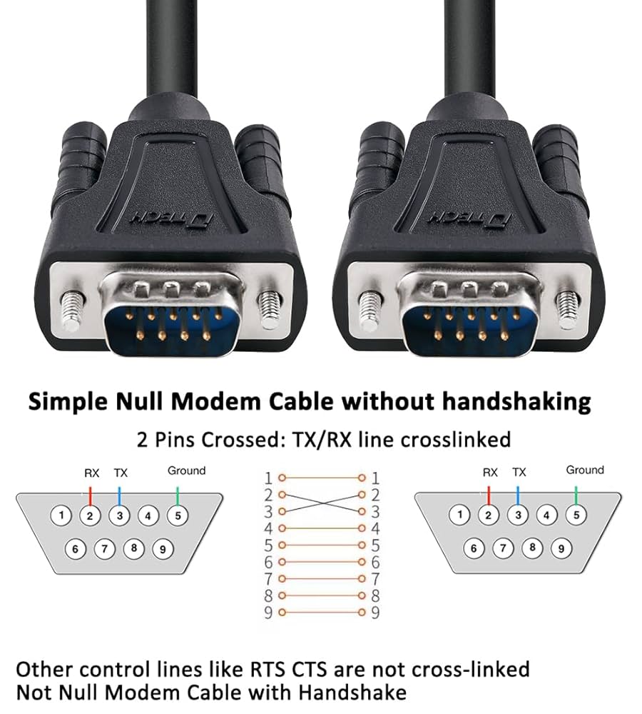 Amazon.com: DTech 6ft DB9 to DB9 RS232 Serial Cable Male to
